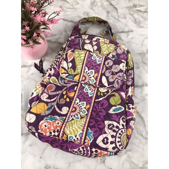 VTG 90's Y2K Vera Bradley Backpack Retired Paisley Print Quilted Boho Colorful - Picture 1 of 11